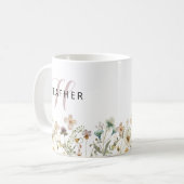 Florales Monogramm Kaffeetasse (Vorderseite Links)