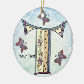 florales Monogramm Keramik Ornament (Links)