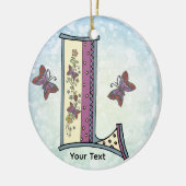 florales Monogramm L Keramik Ornament (Links)