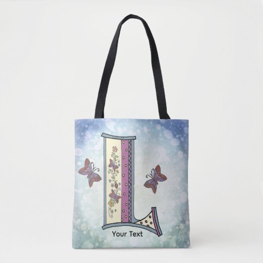 florales Monogramm L Tasche (Vorderseite)