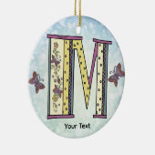 florales Monogramm M Keramik Ornament (Rechts)