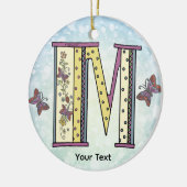 florales Monogramm M Keramik Ornament (Links)