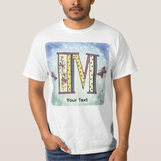 florales Monogramm M T-Shirt (Vorderseite)