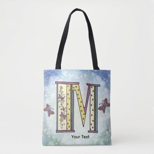 florales Monogramm M Tasche (Vorderseite)