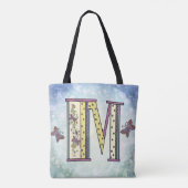 florales Monogramm M Tasche (Rückseite)