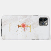 Florales Monogramm Namensinitial F Buchstabe perso Case-Mate iPhone Hülle (Rückseite (Horizontal))
