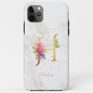 Florales Monogramm Namensinitial H Buchstabe perso Case-Mate iPhone Hülle