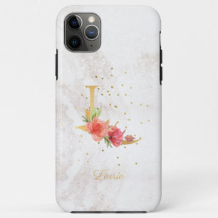 Florales Monogramm Namensinitial L Buchstabe perso Case-Mate iPhone Hülle