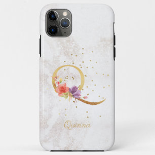 Florales Monogramm Namensinitial Q Buchstabe perso Case-Mate iPhone Hülle
