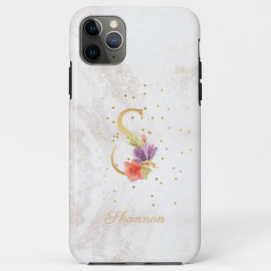 Florales Monogramm Namensinitial S Buchstabe perso Case-Mate iPhone Hülle