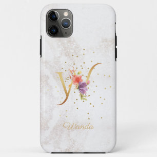 Florales Monogramm Namensinitial W Buchstabe perso Case-Mate iPhone Hülle