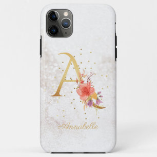 Florales Monogramm Namensinitiale A Buchstabe pers Case-Mate iPhone Hülle