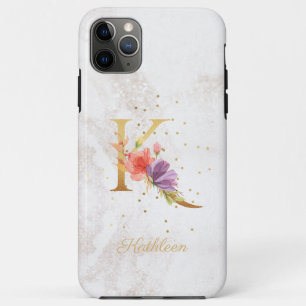 Florales Monogramm Namensinitiale K Buchstabe pers Case-Mate iPhone Hülle