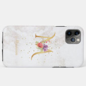 Florales Monogramm Namensinitiale M Buchstabe pers Case-Mate iPhone Hülle (Rückseite (Horizontal))