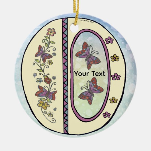 florales Monogramm O Keramik Ornament (Vorne)