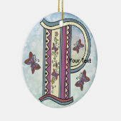 florales Monogramm P Keramik Ornament (Rechts)