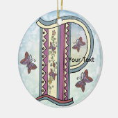 florales Monogramm P Keramik Ornament (Links)