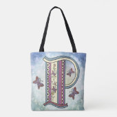 florales Monogramm P Tasche (Rückseite)