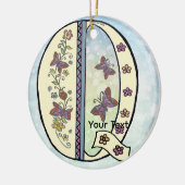 florales Monogramm Q Keramik Ornament (Links)