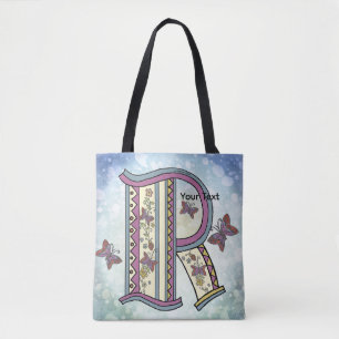 florales Monogramm R Tasche