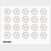 Florales Monogramm Runder Aufkleber (Blatt)