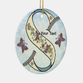 florales Monogramm S Keramik Ornament (Rechts)