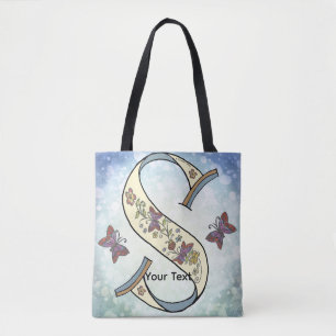 florales Monogramm S Tasche