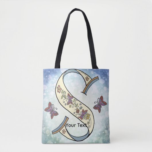 florales Monogramm S Tasche (Vorderseite)