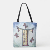 florales Monogramm T Tasche (Rückseite)