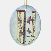 florales Monogramm U Keramik Ornament (Rechts)
