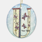 florales Monogramm U Keramik Ornament (Links)