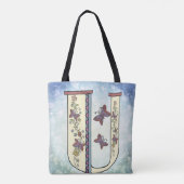 florales Monogramm U Tasche (Rückseite)
