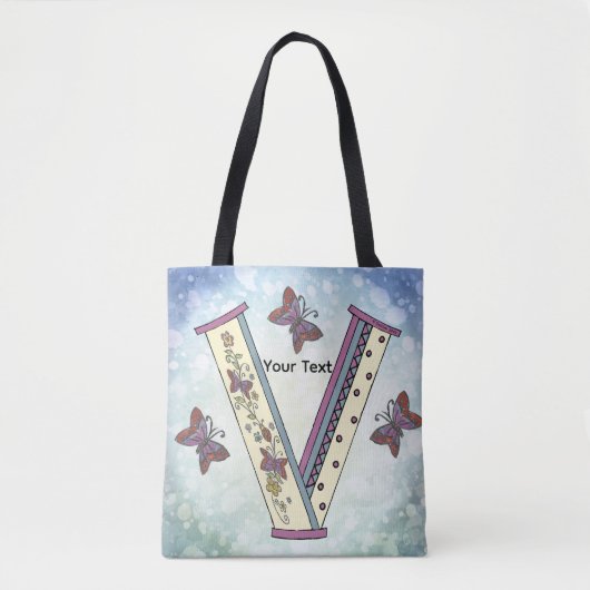 florales Monogramm V Tasche (Vorderseite)