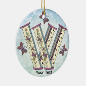 florales Monogramm W Keramik Ornament (Rechts)