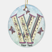 florales Monogramm W Keramik Ornament (Links)