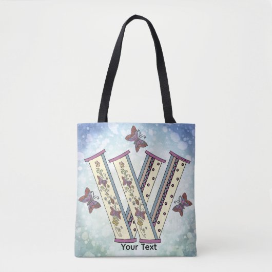 florales Monogramm W Tasche (Vorderseite)