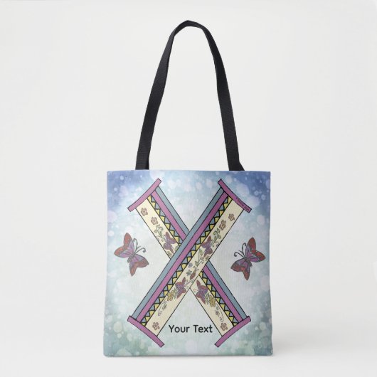 florales Monogramm X Tasche (Vorderseite)