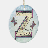 florales Monogramm Z Keramik Ornament (Rechts)