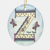 florales Monogramm Z Keramik Ornament (Links)