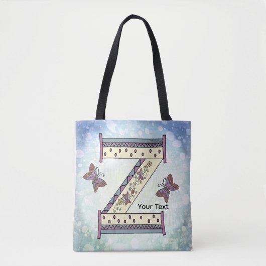 florales Monogramm Z Tasche (Vorderseite)