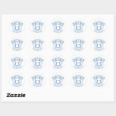 Florales Monogrammwappen Runder Aufkleber (Blatt)