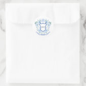 Florales Monogrammwappen Runder Aufkleber (Tasche)