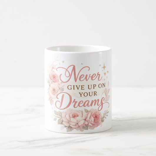 Florales Motivationszitat Kaffeetasse (Mittel)