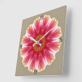 Florales Muster Quadratische Wanduhr (Winkel)