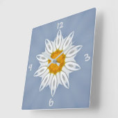 Florales Muster Quadratische Wanduhr (Winkel)
