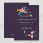 Florales Nachbarschaftstreffen und Kennenlernen Einladung (Vorne/Hinten)
