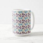 Florales nahtloses Muster | Vintage-Stil Kaffeetasse (VorderseiteRechts)