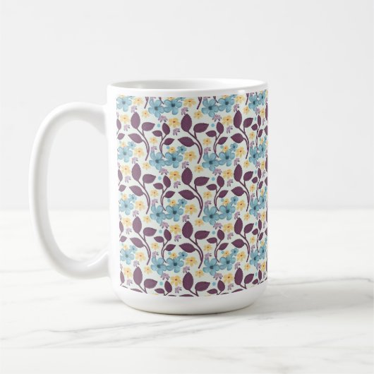 Florales nahtloses Muster | Vintage-Stil Kaffeetasse (Links)
