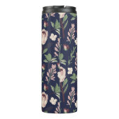 Florales Navy Monogramm Thermosbecher (Rückseite)