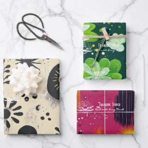Florales Oasendesign in der Verpackung für das Wel Geschenkpapier Set